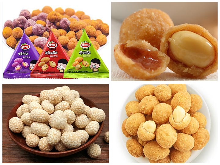 various spicy fried coated peanuts